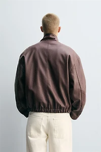 TEXTURED FAUX LEATHER JACKET