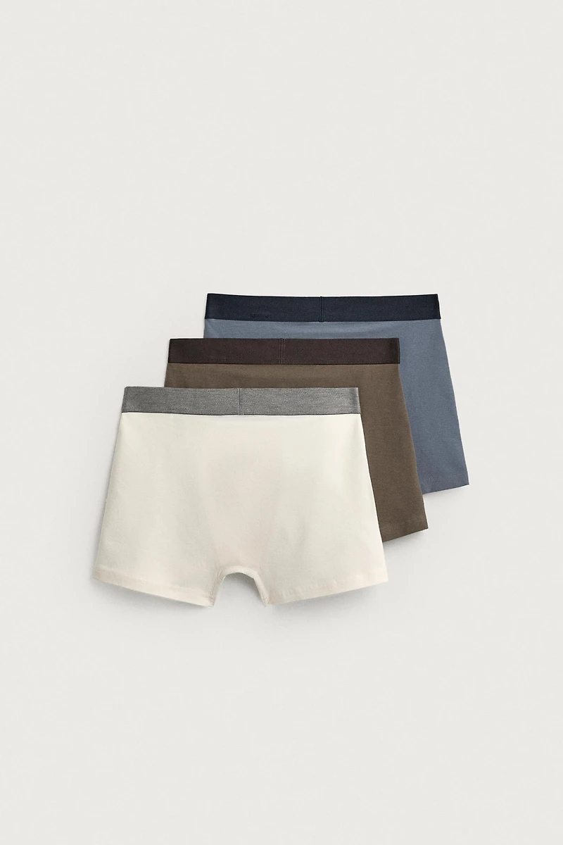 THREE-PACK OF ASSORTED BOXERS