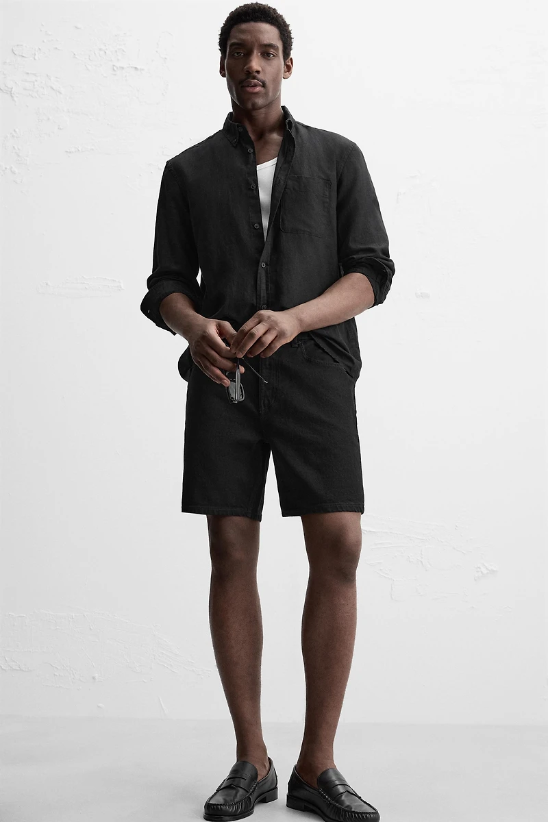 REGULAR FIT DENIM SHORTS