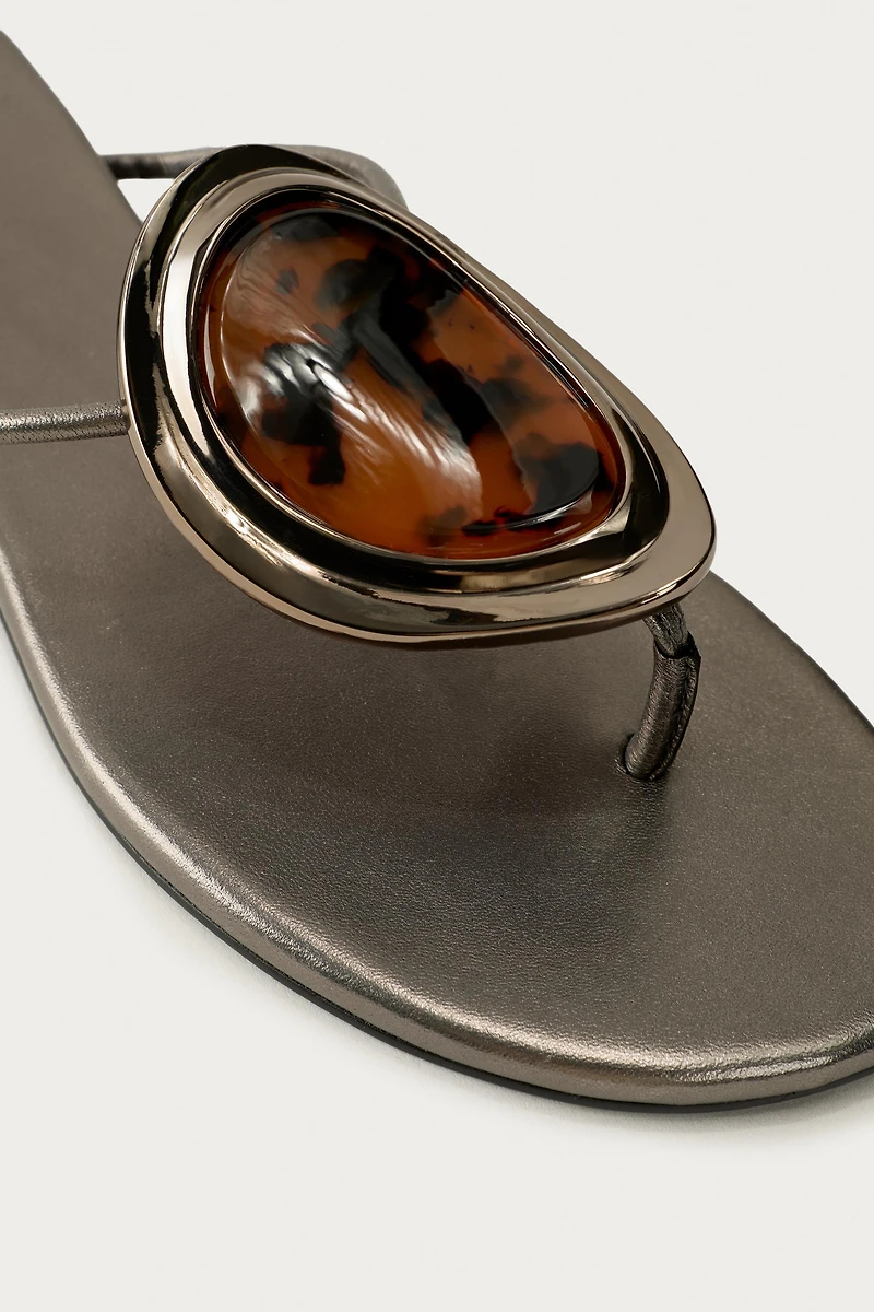 MARISA BERENSON X ZARA FLAT LEATHER SANDALS