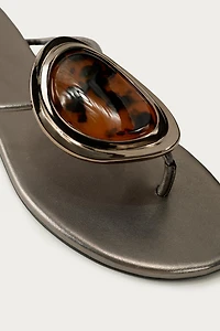 MARISA BERENSON X ZARA FLAT LEATHER SANDALS