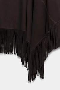 CAPE EN CUIR AVEC FRANGES