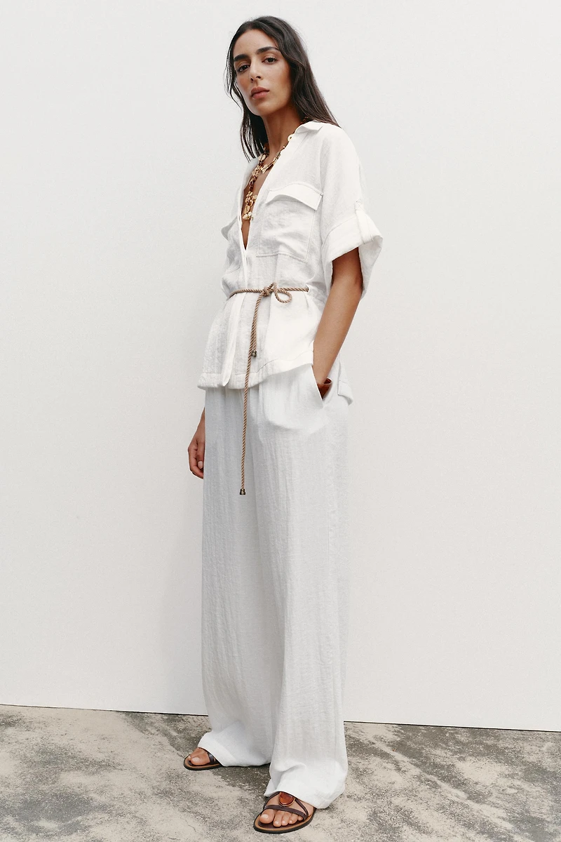 BELTED SAFARI SHIRT