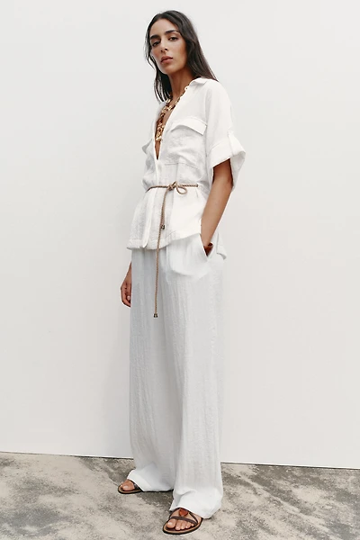 BELTED SAFARI SHIRT