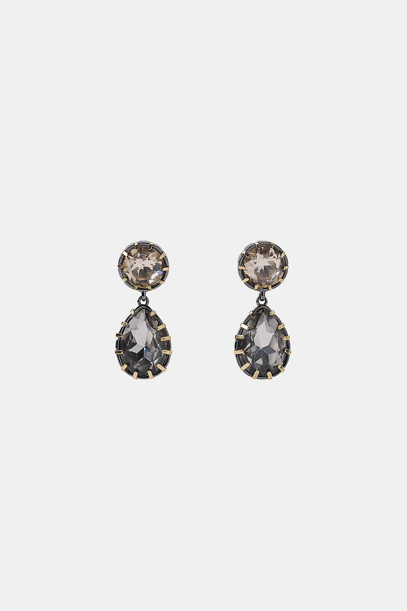 BOUCLES D'OREILLES MÉTALLIQUES À BIJOUX