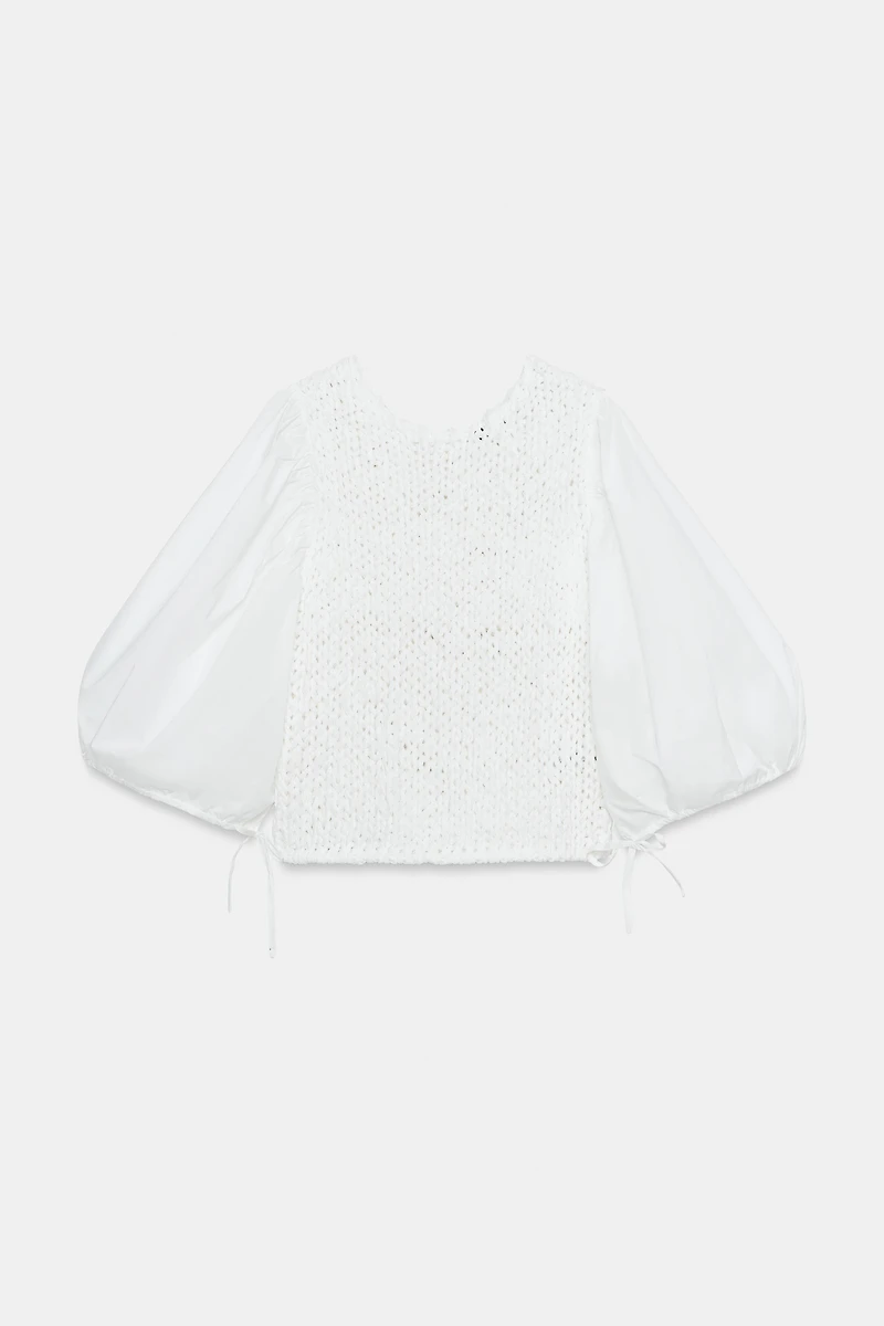 COMBINATION KNIT BLOUSE
