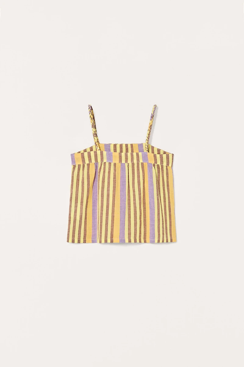 STRIPED COTTON LINEN TOP LIMITED EDITION