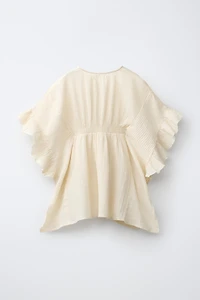 EMBROIDERED LACE INSERT CAFTAN