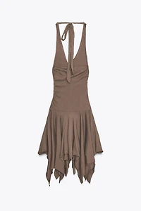 ASYMMETRIC HALTER DRESS