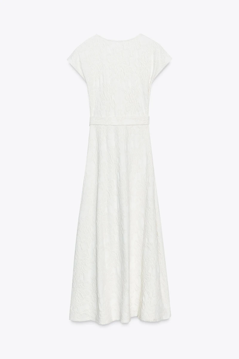 BELTED JACQUARD DRESS