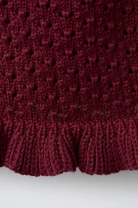 CROCHET DETAIL KNIT TOP