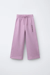 TEXT PRINT WIDE LEG PANTS