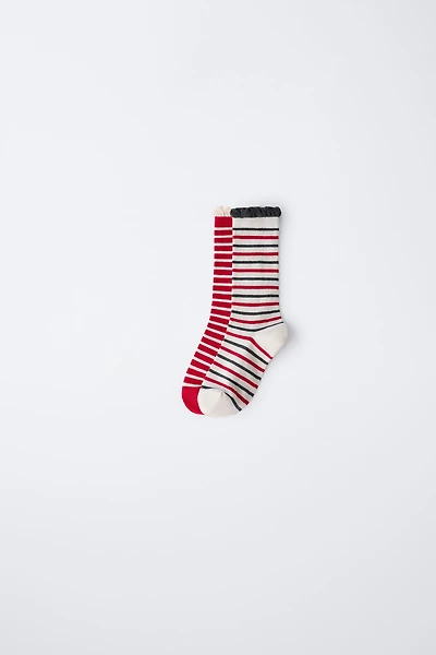 TWO-PACK OF LONG STRIPED SOCKS