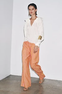 PANTALON MÉLANGE LIN RAYURES ZW COLLECTION