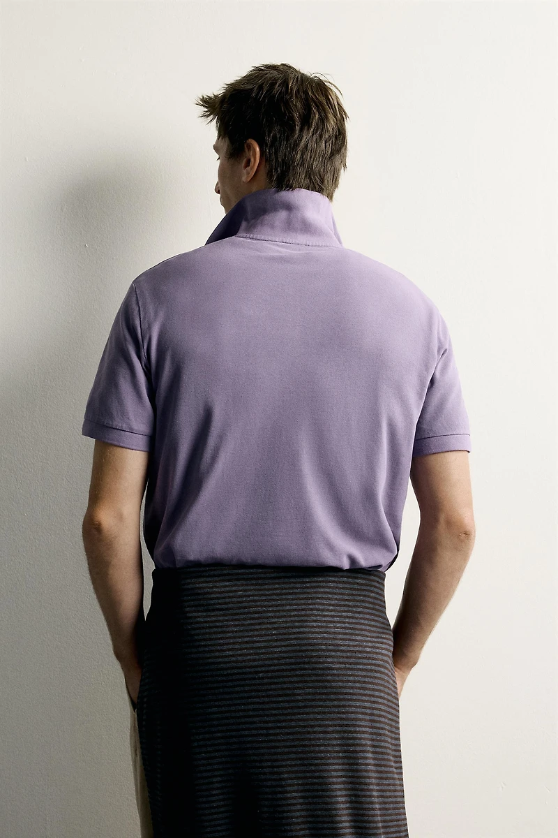 WASHED REGULAR FIT PIQUÉ POLO