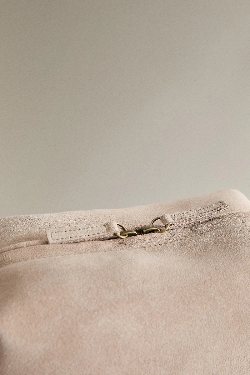 TROUSSE DE TOILETTE CROÛTE DE CUIR FORMAT MOYEN