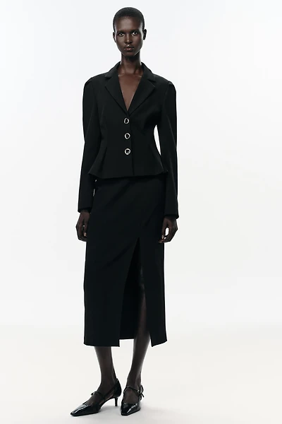 PUFF SLEEVE PEPLUM BLAZER