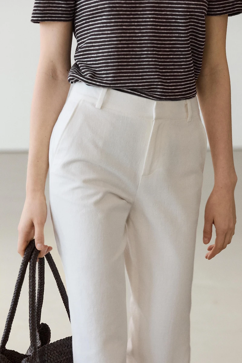 Pantalon slim en lin