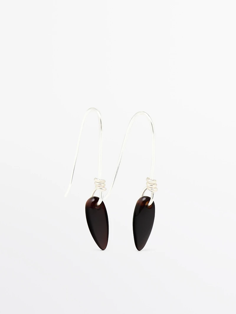 Boucle d'oreille pendule pierre