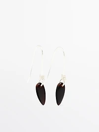 Boucle d'oreille pendule pierre