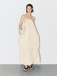 Crinkle-effect balloon midi skirt - STUDIO