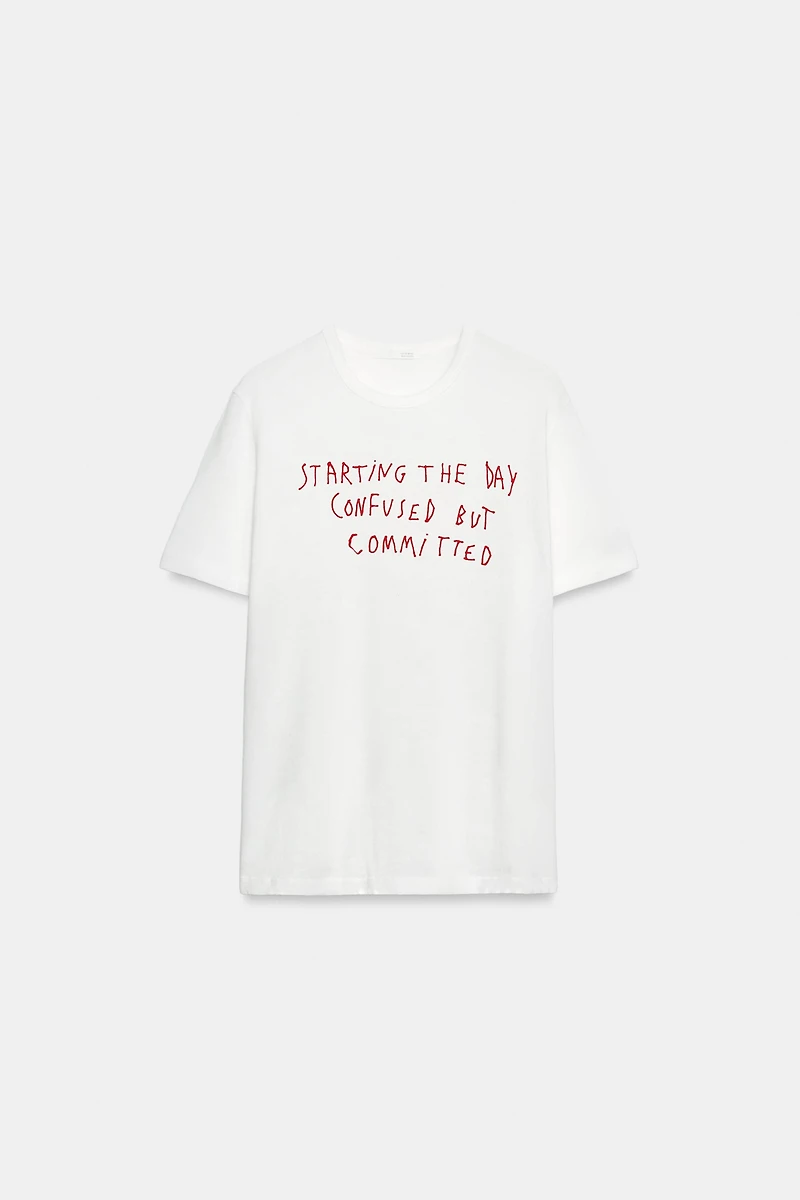 SLUB TEXT T-SHIRT