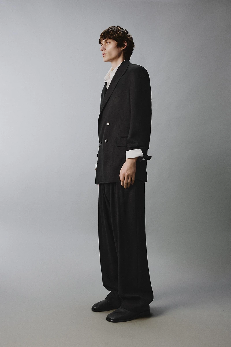 LINEN - LYOCELL PLEATED SUIT PANTS