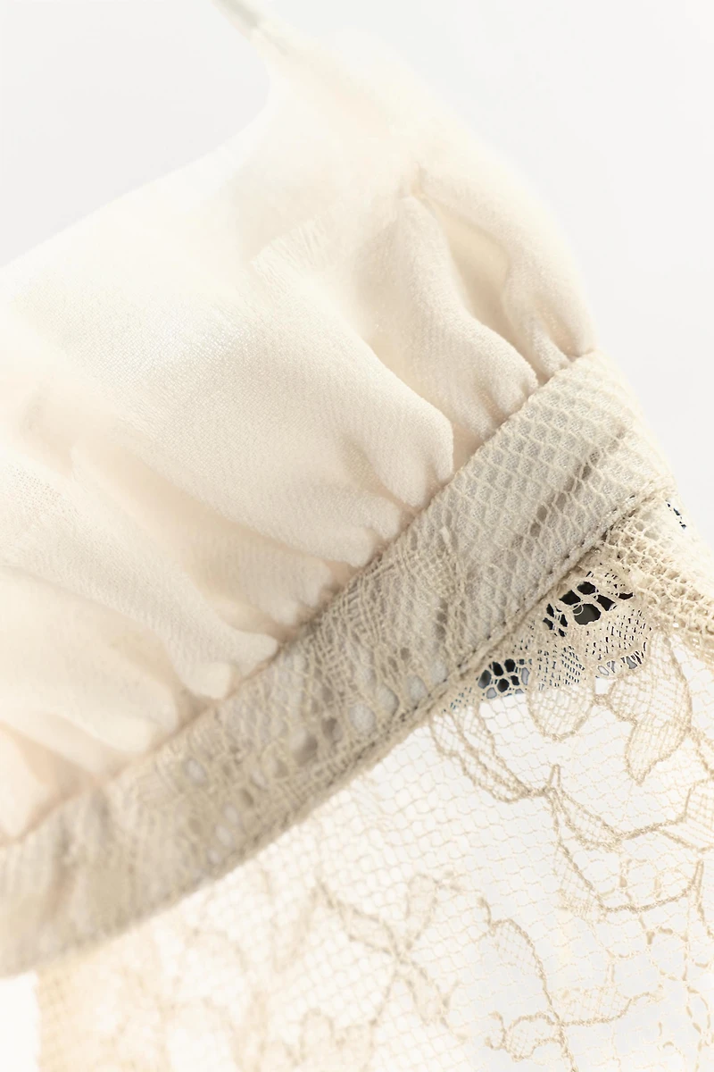 LACE RUFFLE TOP ZW COLLECTION LIMITED EDITION