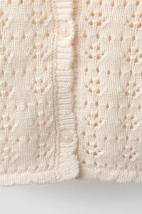 OPENWORK EMBROIDERED FLORAL KNIT JUMPER