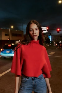 WIDE SLEEVE KNIT JUMPER