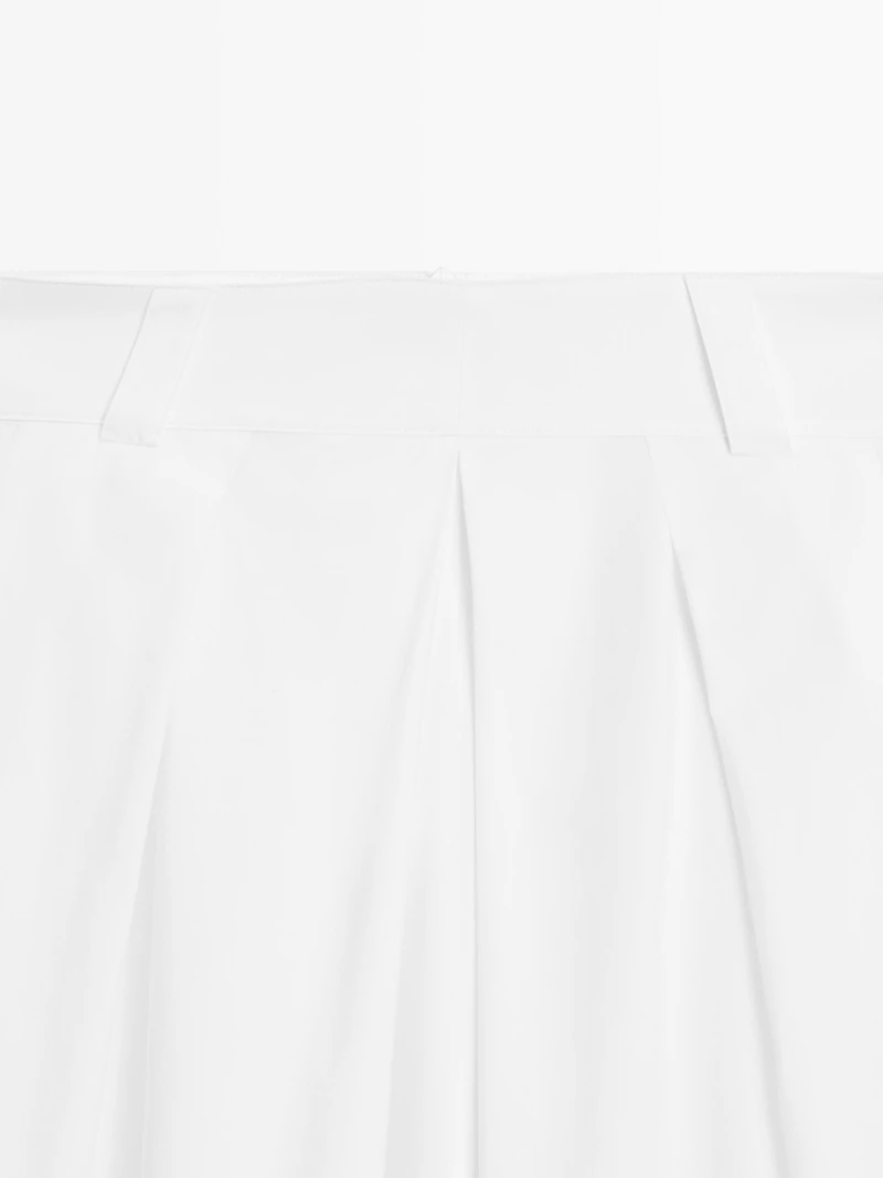 Midi skirt with belt loop details