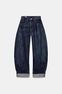 TRF MID-RISE BARREL FOLDED JEANS