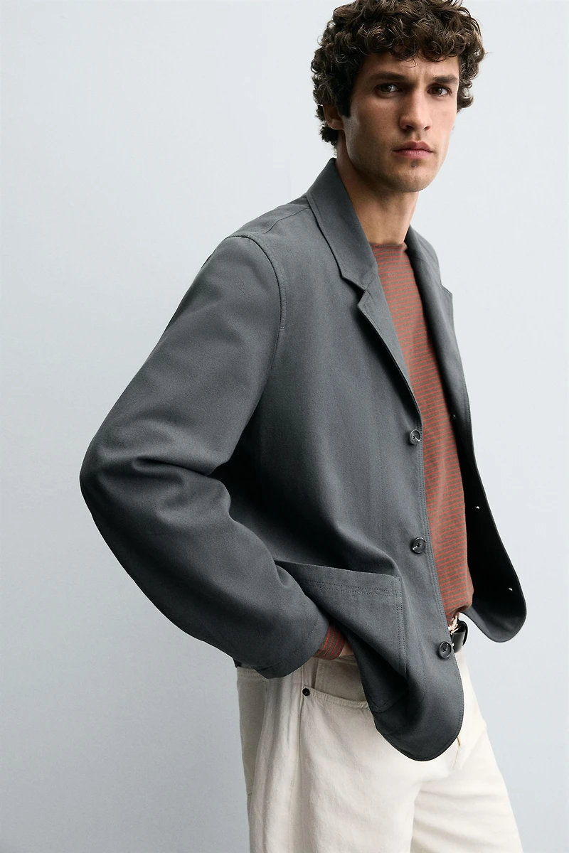 TEXTURED RELAXED FIT BLAZER