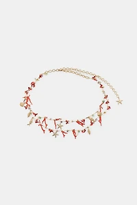 METAL BELT WITH MARINE CHARMS