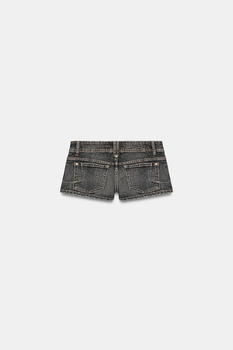 TRF LOW-RISE DENIM MINI SHORTS