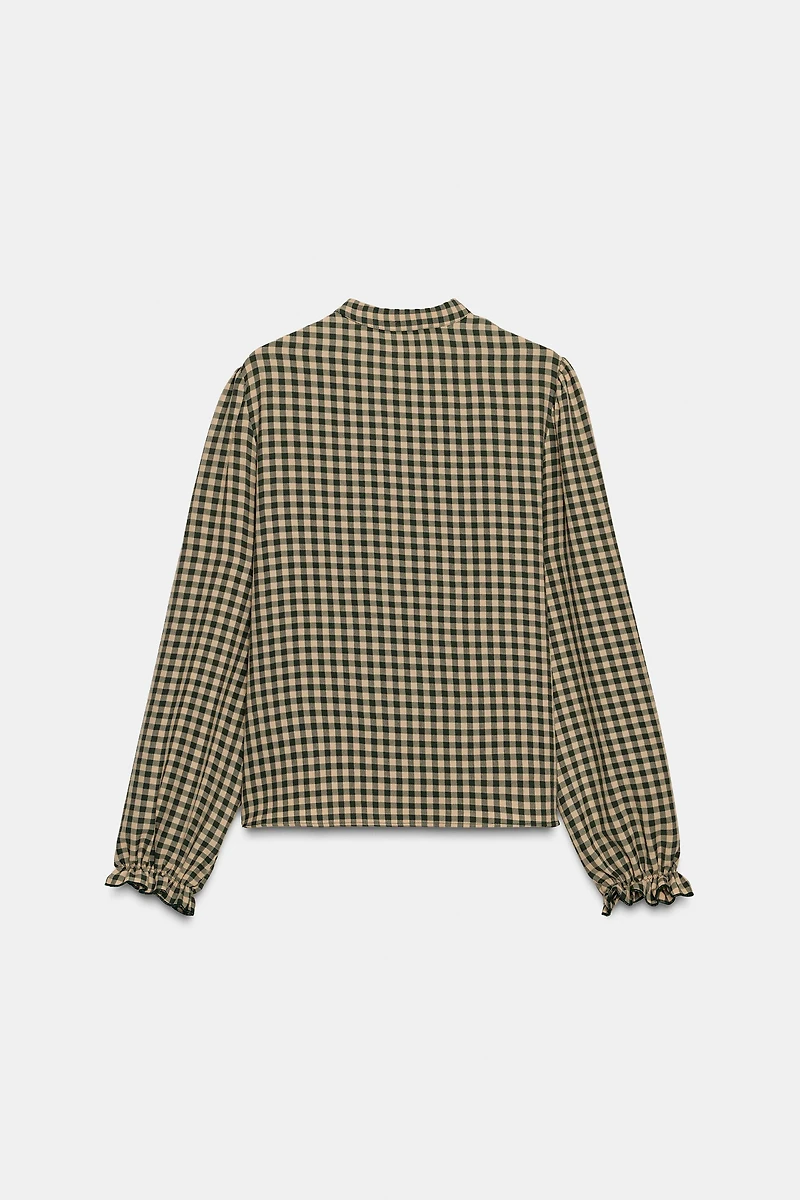 BLOUSE À VOLANTS ET CARREAUX VICHY