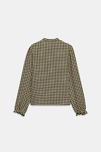 BLOUSE À VOLANTS ET CARREAUX VICHY