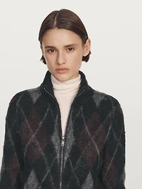 Wool and alpaca argyle cardigan