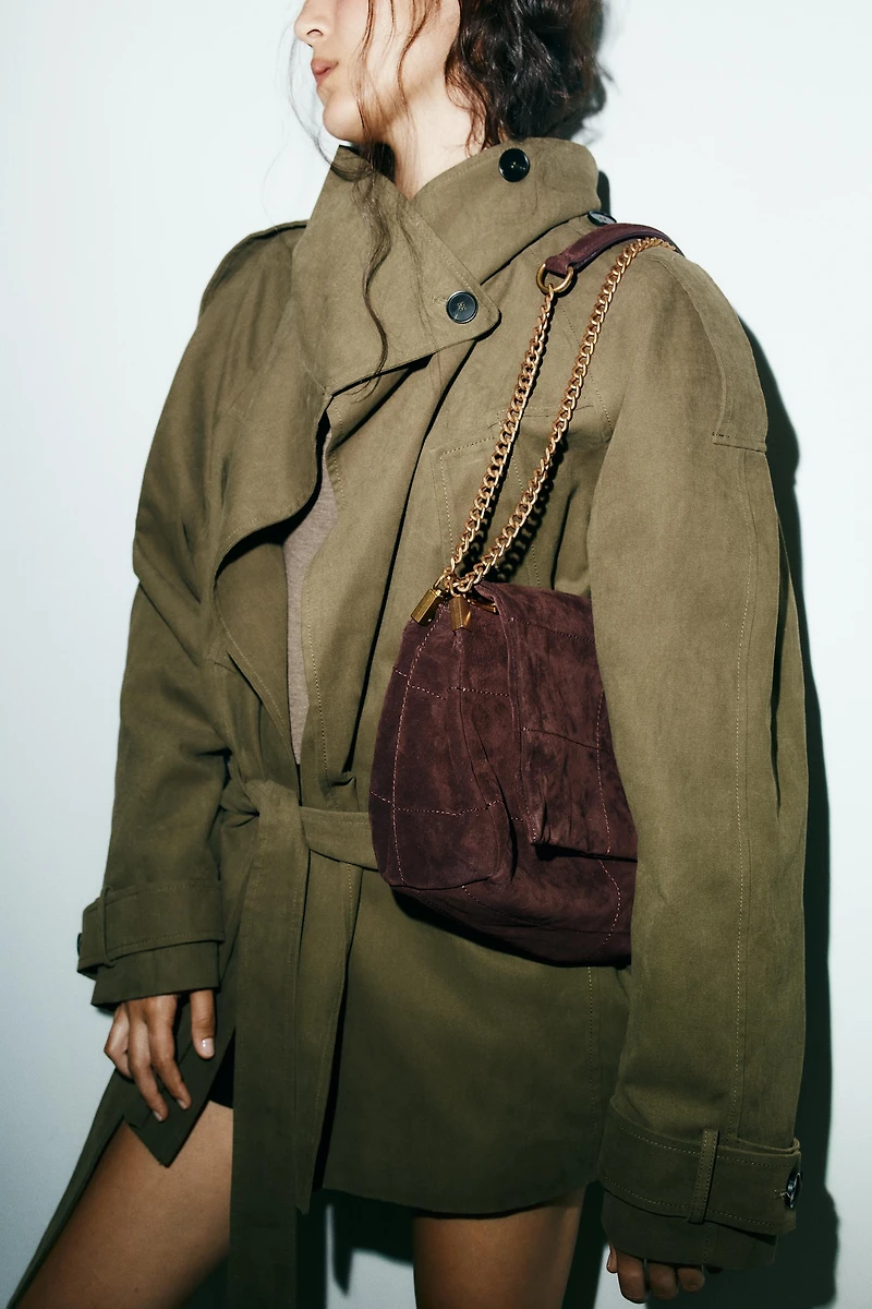 SAC PORTÉ ÉPAULE EN CUIR VELOURS