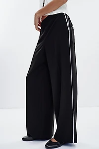 CONTRAST PIPED PANTS