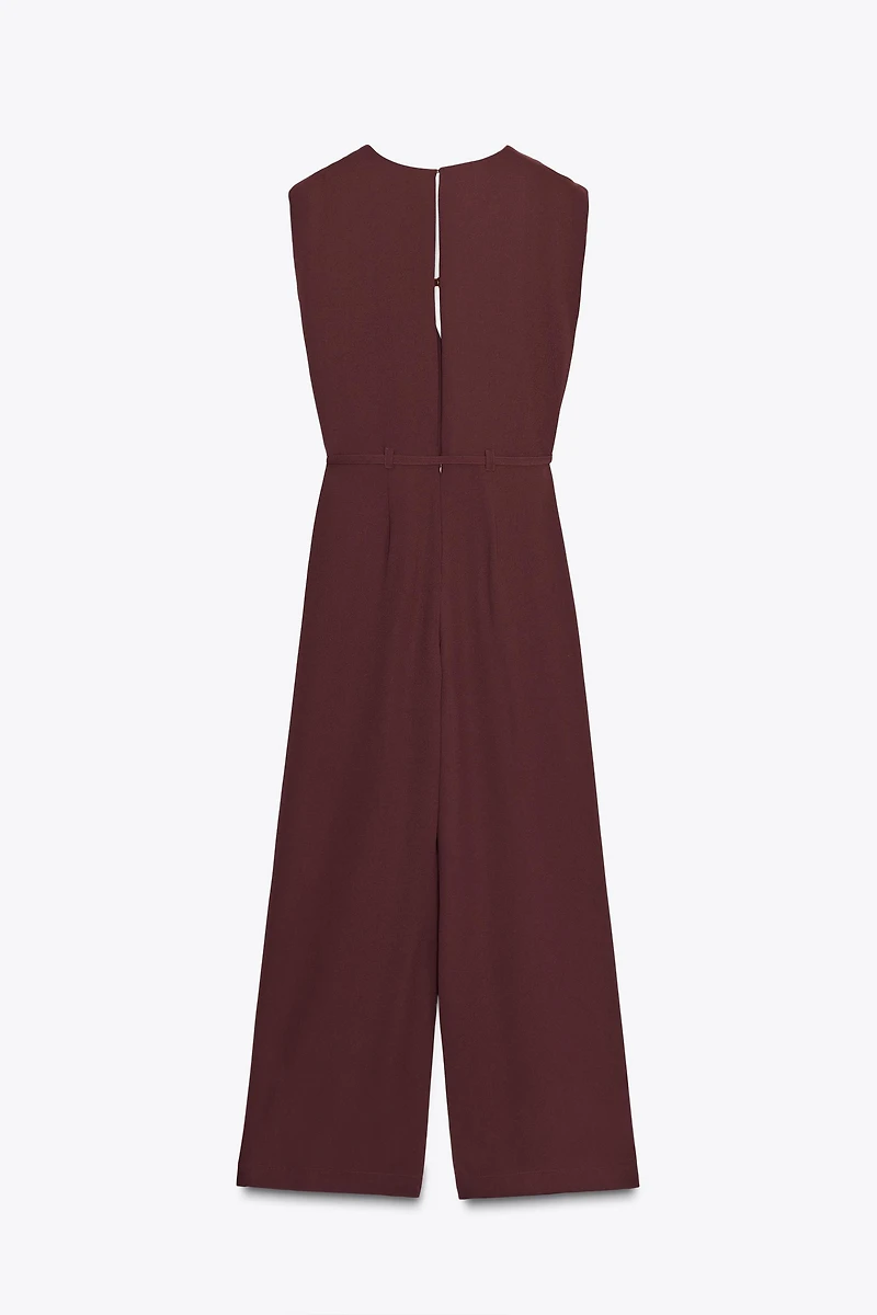 WIDE-LEG BELTED JUMPSUIT