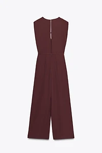 WIDE-LEG BELTED JUMPSUIT