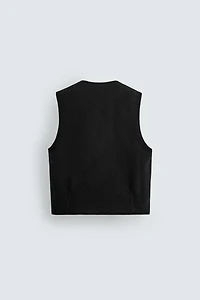 BOUCLÉ TEXTURE WOOL VEST