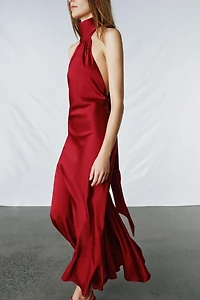 ZW COLLECTION SATIN EFFECT HALTER DRESS