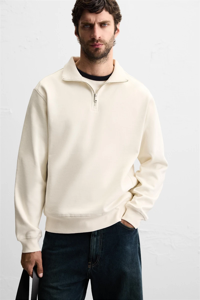 SWEAT COL ZIPPÉ BASIQUE