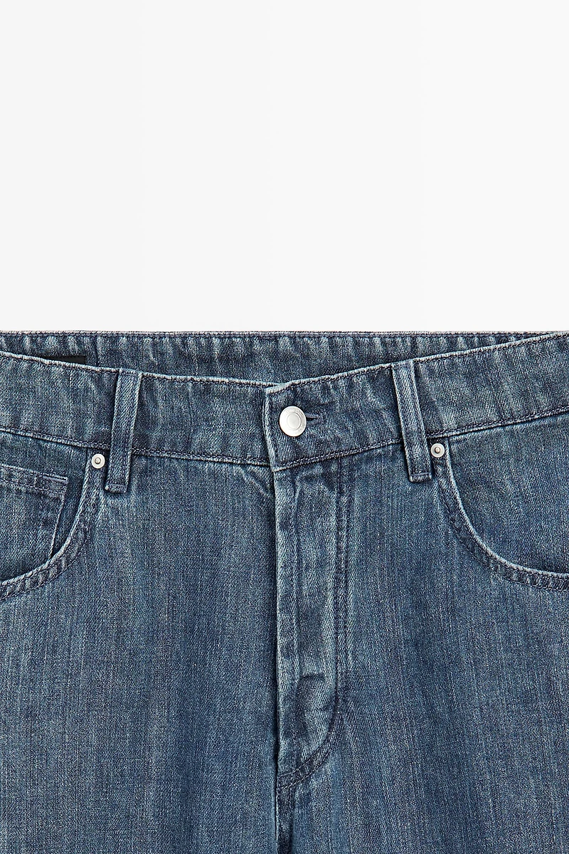 100% linen wide-leg jeans
