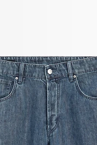100% linen wide-leg jeans