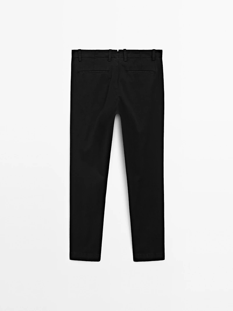 Slim fit textured trousers