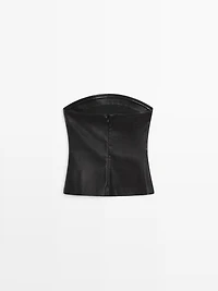 Top bustier en cuir nappa