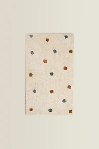 CHILDREN'S RECTANGULAR TEXTURED POLKA DOT AREA RUG